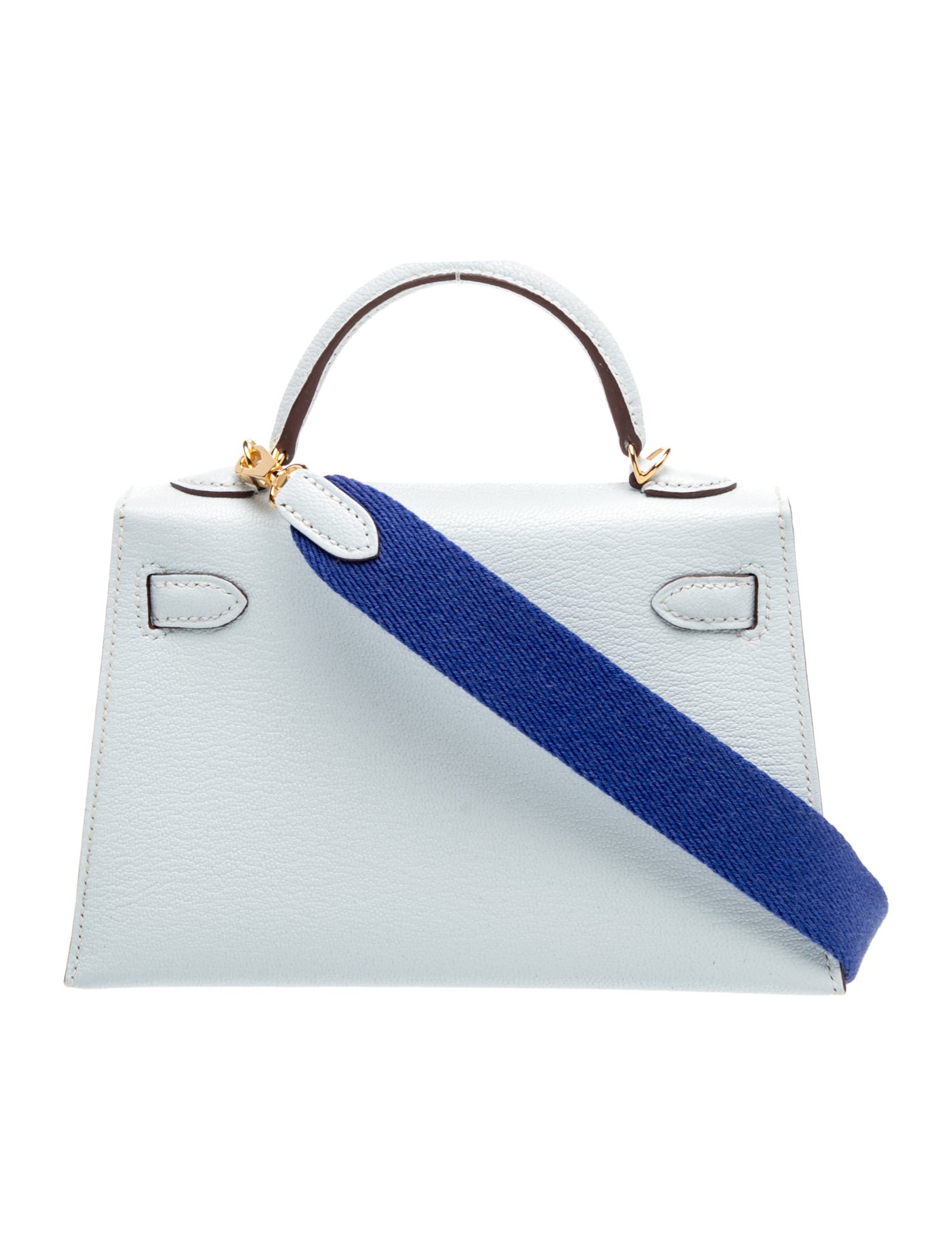 エルメス ミニケリー 20 外縫い Bleu Brume Bleu Electrique シェーブルミゾール ゴールド金具 HERMES MINI KELLY 20 SELLIER BLEU BRUME BLEU ELECTRIQUE CHEVRE MYSORE GOLD HARDWARE