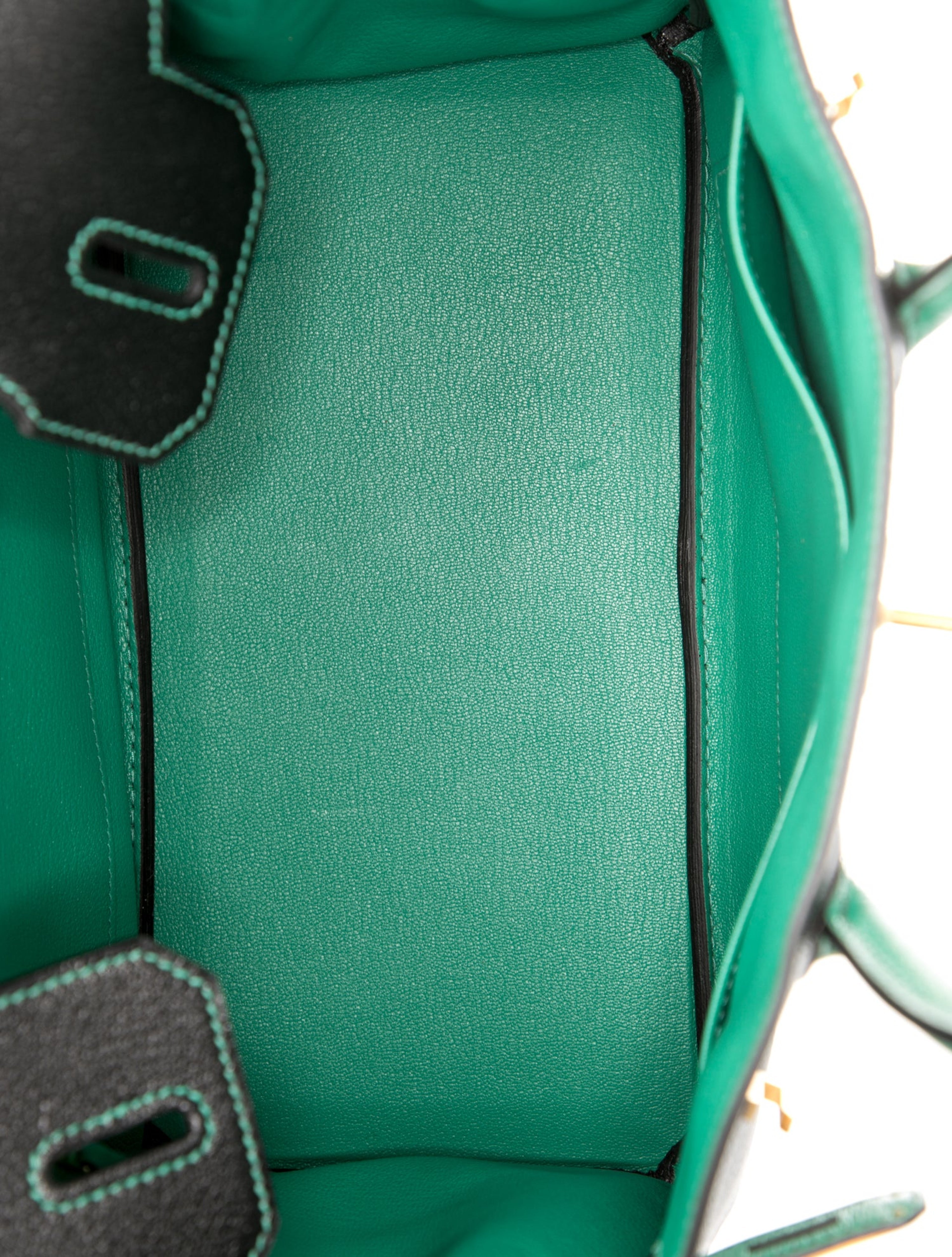 エルメス バーキン 30 スペシャルオーダー バイカラー Noir Vert Vertigo シェーブルミゾール マットゴールド金具 パーソナルオーダー ホースシュー HERMES BIRKIN 30 NOIR VER VERTIGO CHEVRE MYSORE BRUSHED GOLD HARDWARE HSS