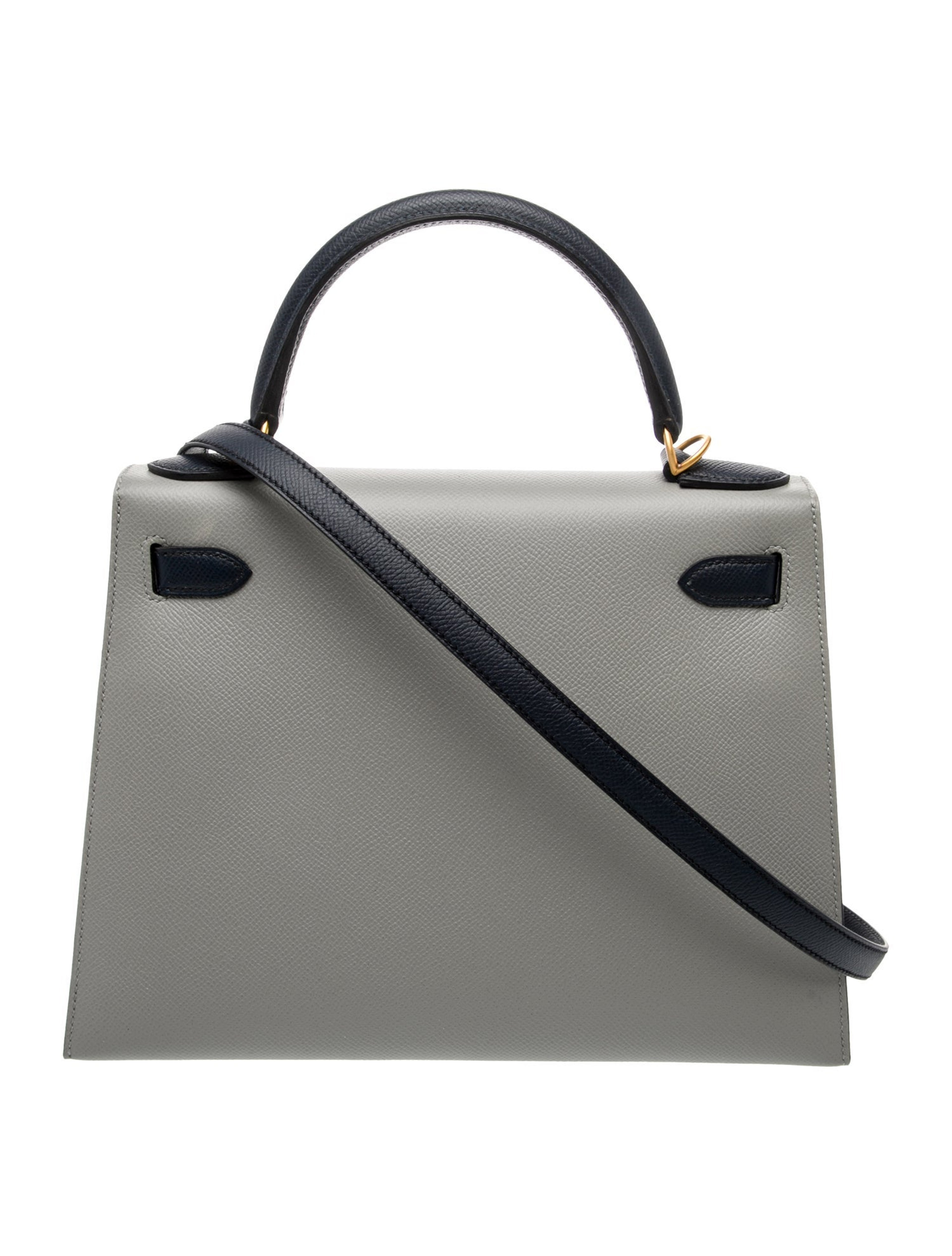 エルメス ケリー 28 スペシャルオーダー バイカラー Gris Mouette Bleu Indigo エプソン マットゴールド金具 パーソナルオーダー ホースシュー HERMES KELLY 28 GRIS MOUETTE BLEU INDIGO EPSOM BRUSHED GOLD HARDWARE HSS