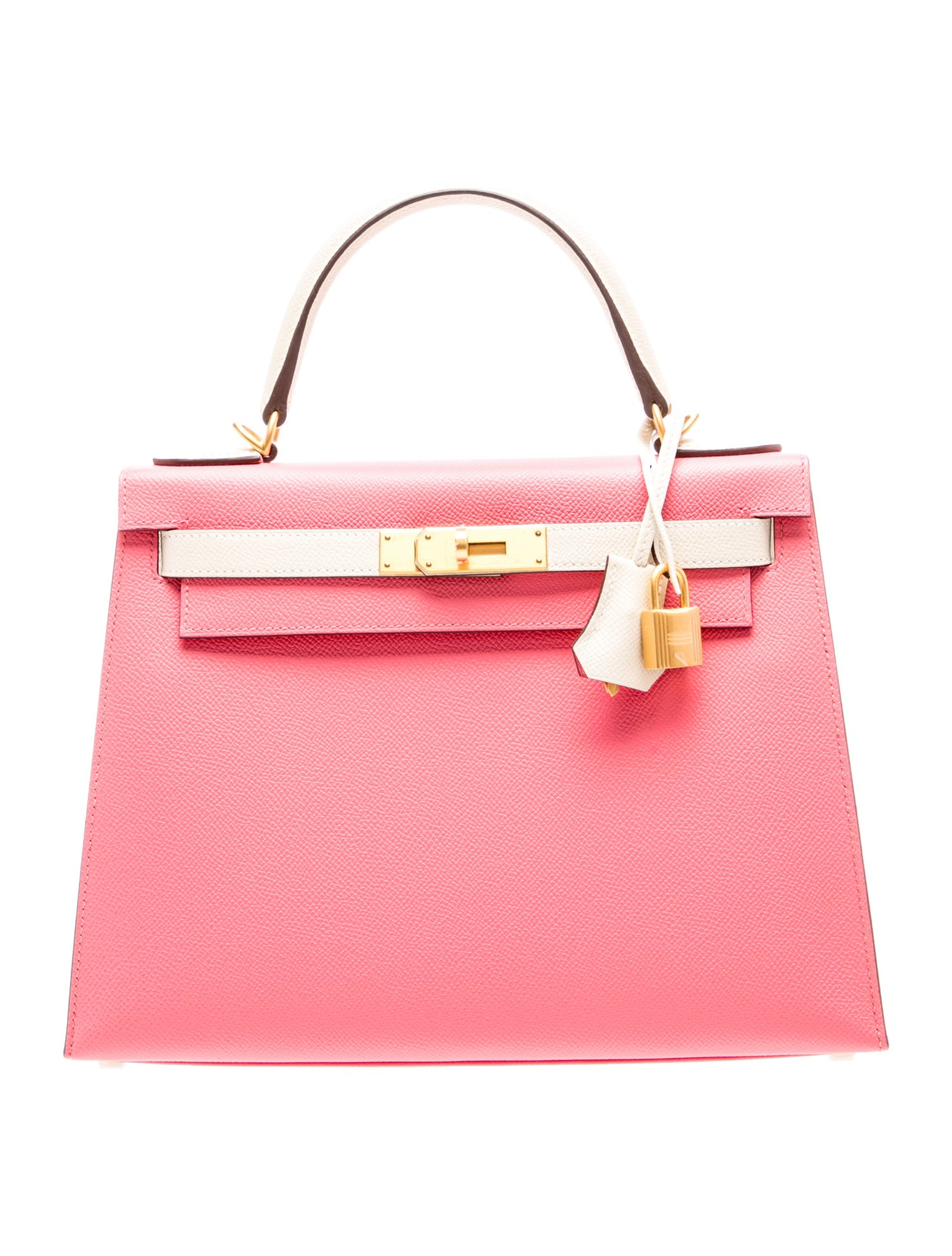 エルメス ケリー 28 スペシャルオーダー バイカラー Rose Azalee Craie エプソン マットゴールド金具 パーソナルオーダー ホースシュー HERMES KELLY 28 ROSE AZALEE CRAIE EPSOM BRUSHED GOLD HARDWARE HSS