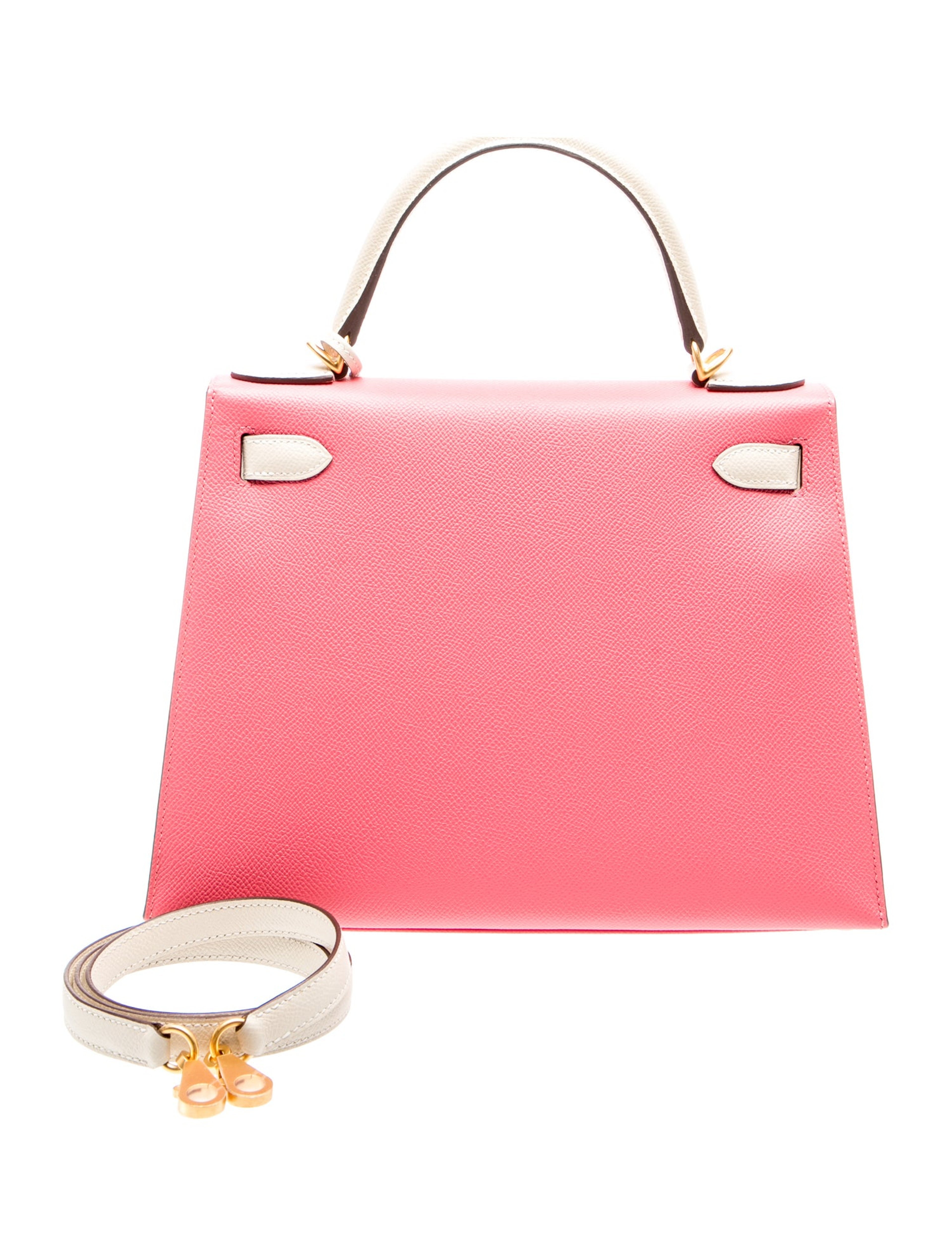 エルメス ケリー 28 スペシャルオーダー バイカラー Rose Azalee Craie エプソン マットゴールド金具 パーソナルオーダー ホースシュー HERMES KELLY 28 ROSE AZALEE CRAIE EPSOM BRUSHED GOLD HARDWARE HSS