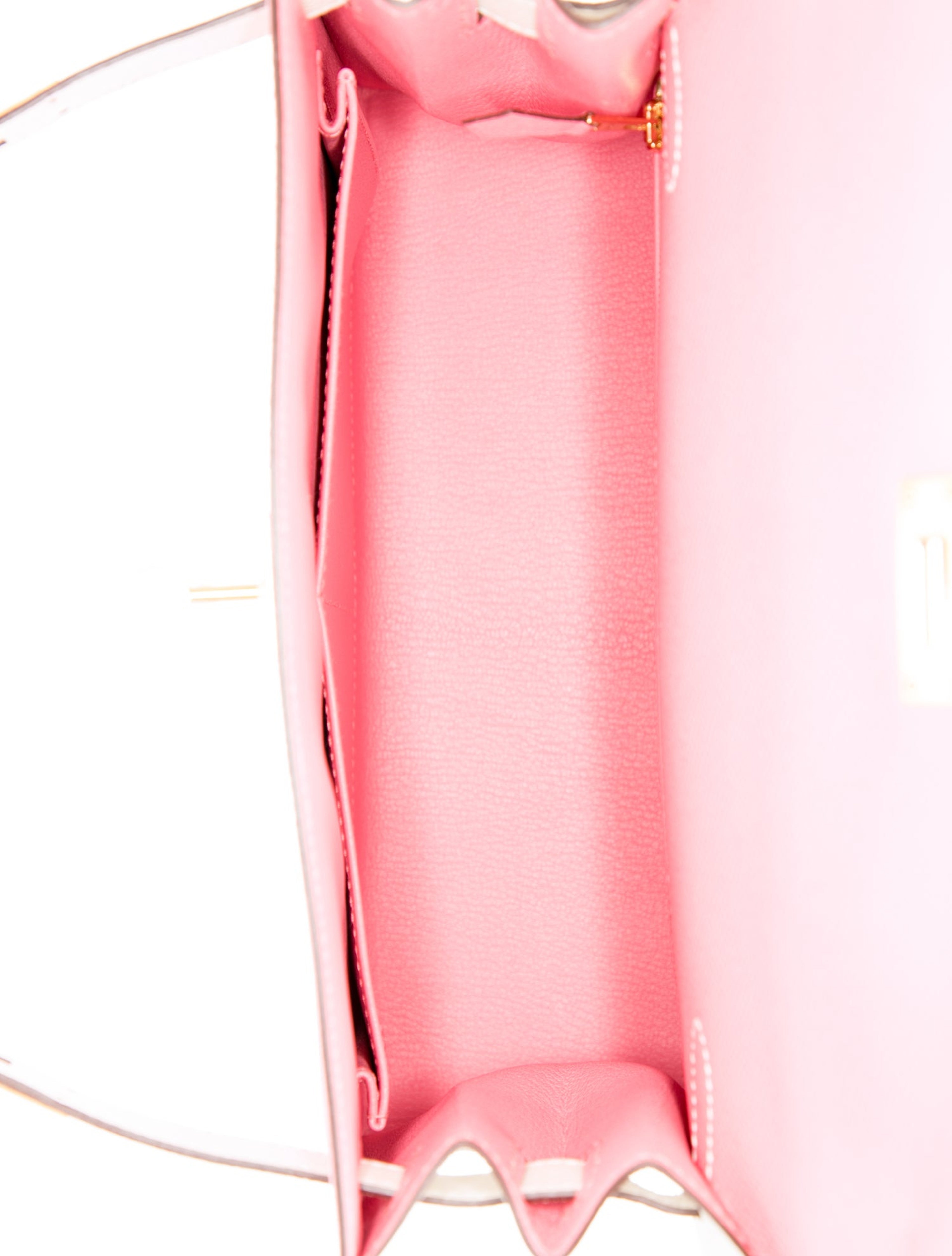 エルメス ケリー 28 スペシャルオーダー バイカラー Rose Azalee Craie エプソン マットゴールド金具 パーソナルオーダー ホースシュー HERMES KELLY 28 ROSE AZALEE CRAIE EPSOM BRUSHED GOLD HARDWARE HSS