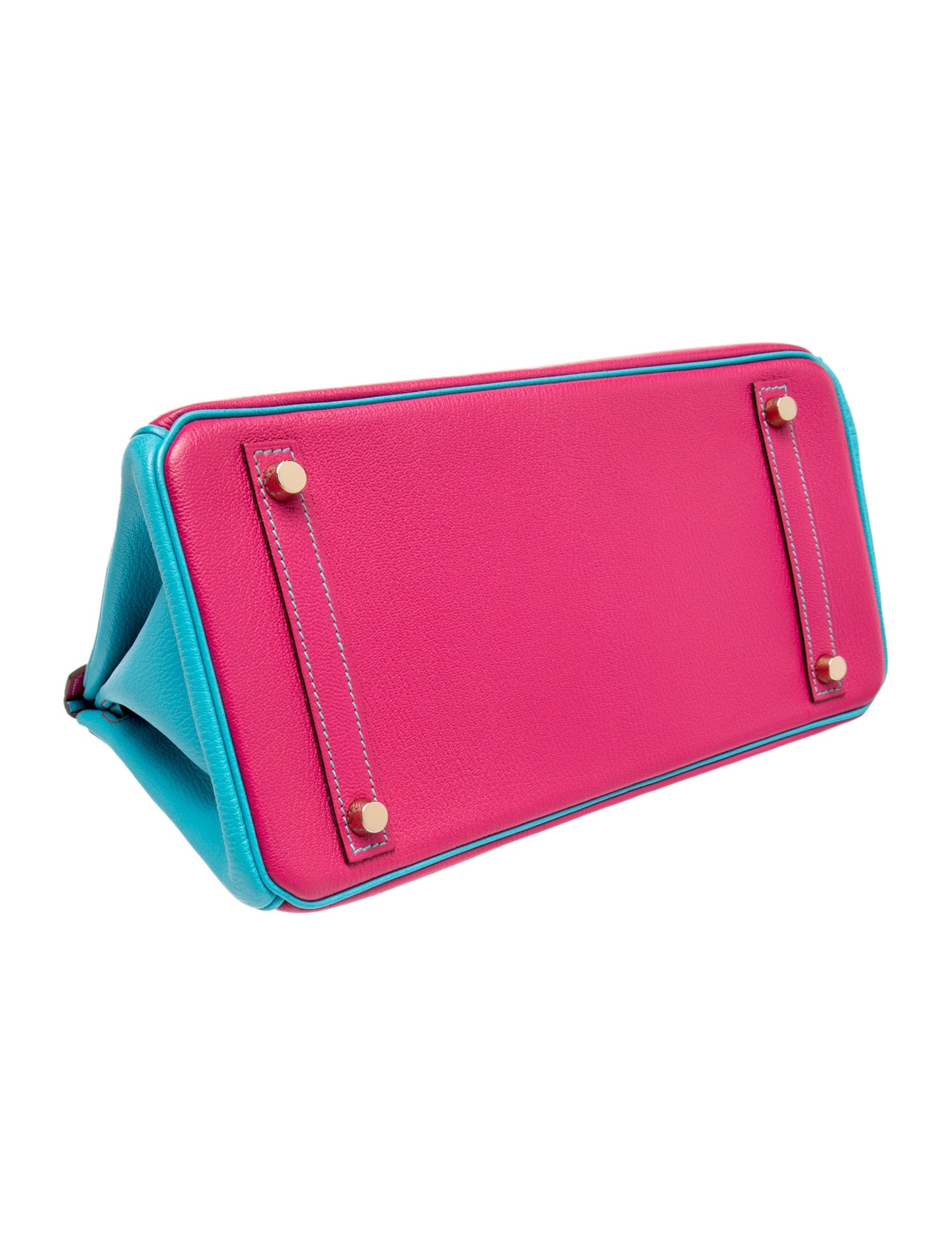 エルメス バーキン 30 スペシャルオーダー バイカラー Turquoise Rose Tyrien シェーブルミゾール ゴールド金具 パーソナルオーダー ホースシュー HERMES BIRKIN 30 VERSO TURQUOISE ROSE TYRIEN CHEVRE MYSORE GOLD HARDWARE HSS