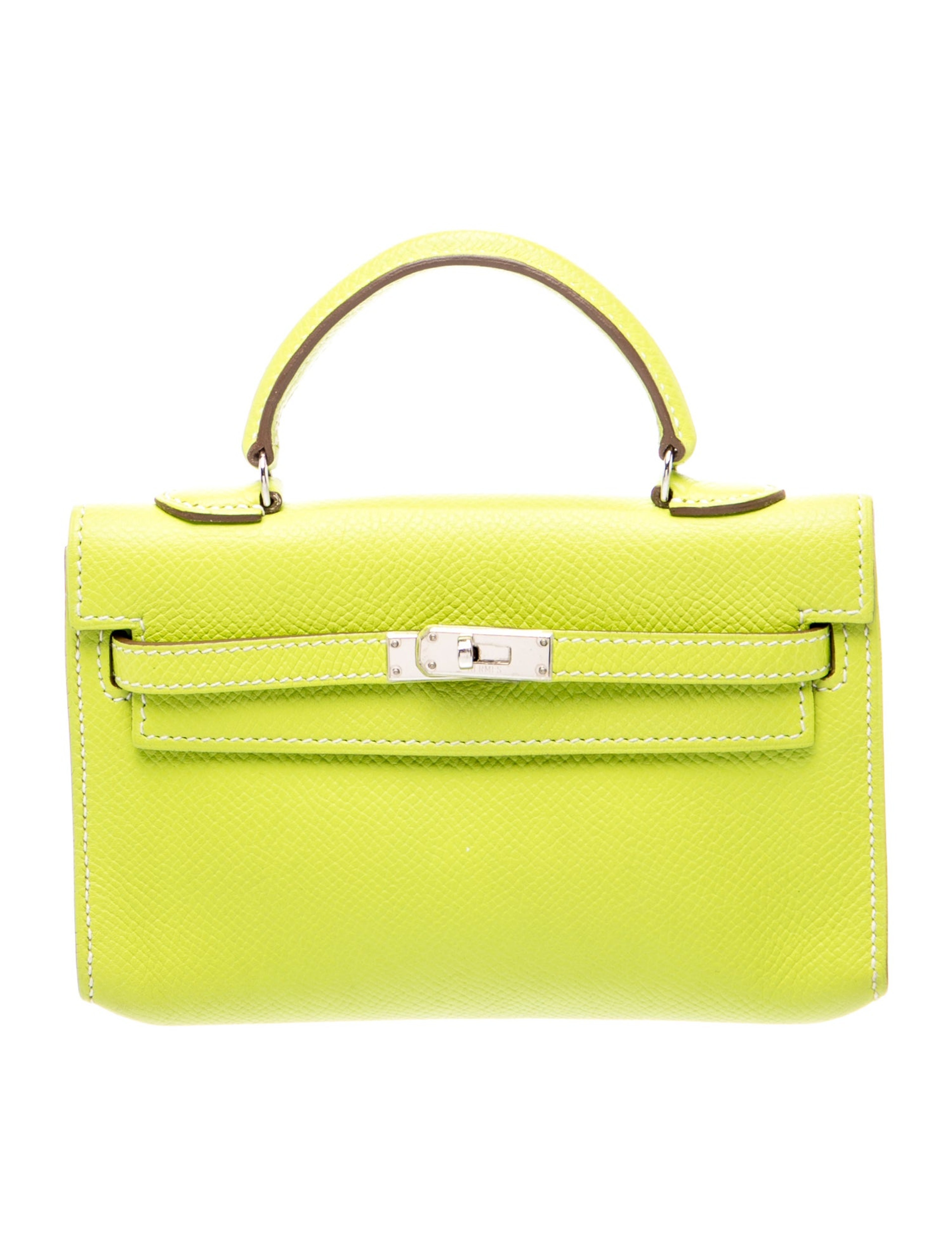 エルメス ケリー 15 タイニーケリー Kiwi エプソン シルバー金具 HERMES KELLY 15 MICRO KIWI EPSOM SILVER HARDWARE