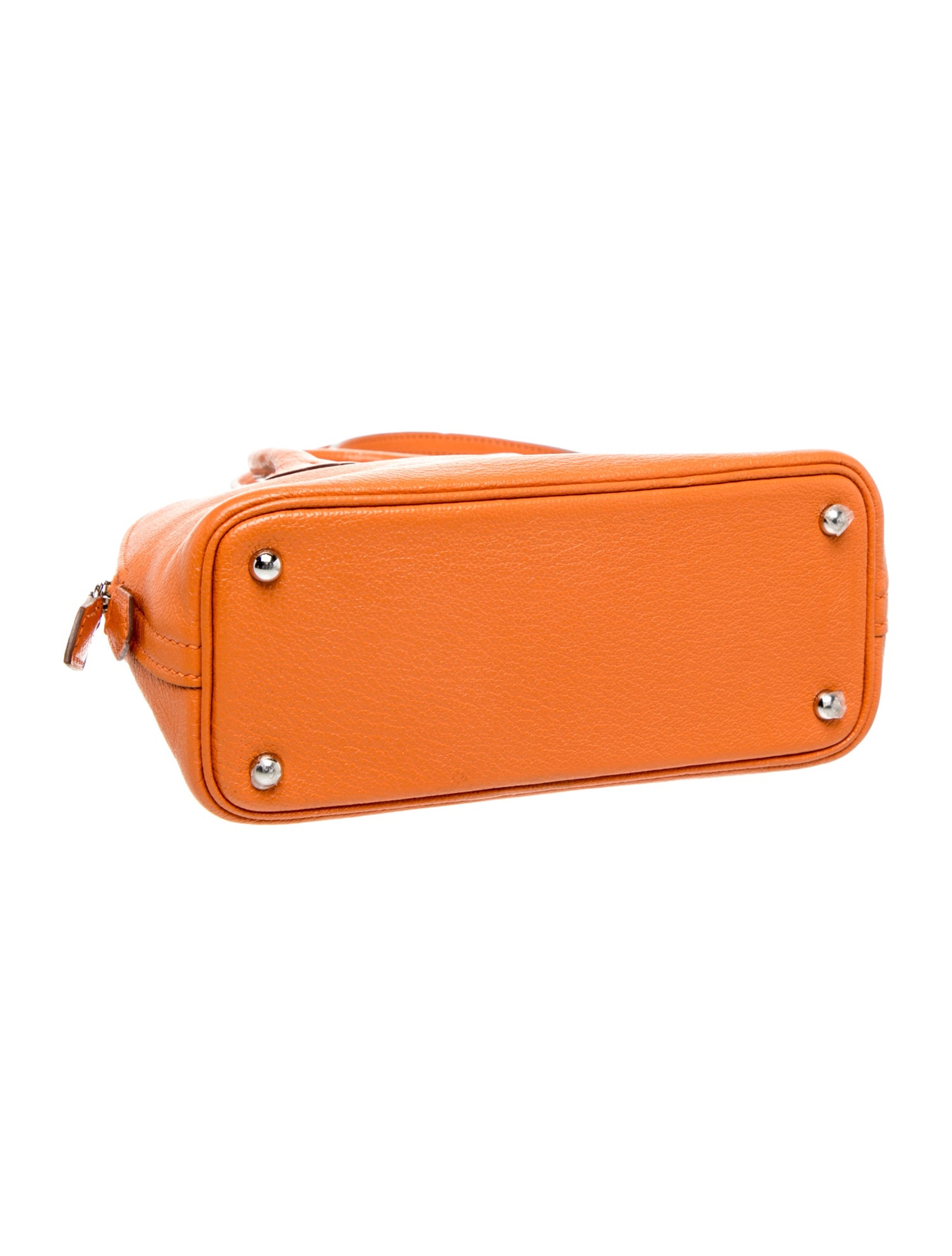 エルメス ミニ ボリード 1923 Orange シェーブルミゾール シルバー金具 HERMES MINI BOLIDE 1923 ORANGE CHEVRE MYSORE SILVER HARDWARE