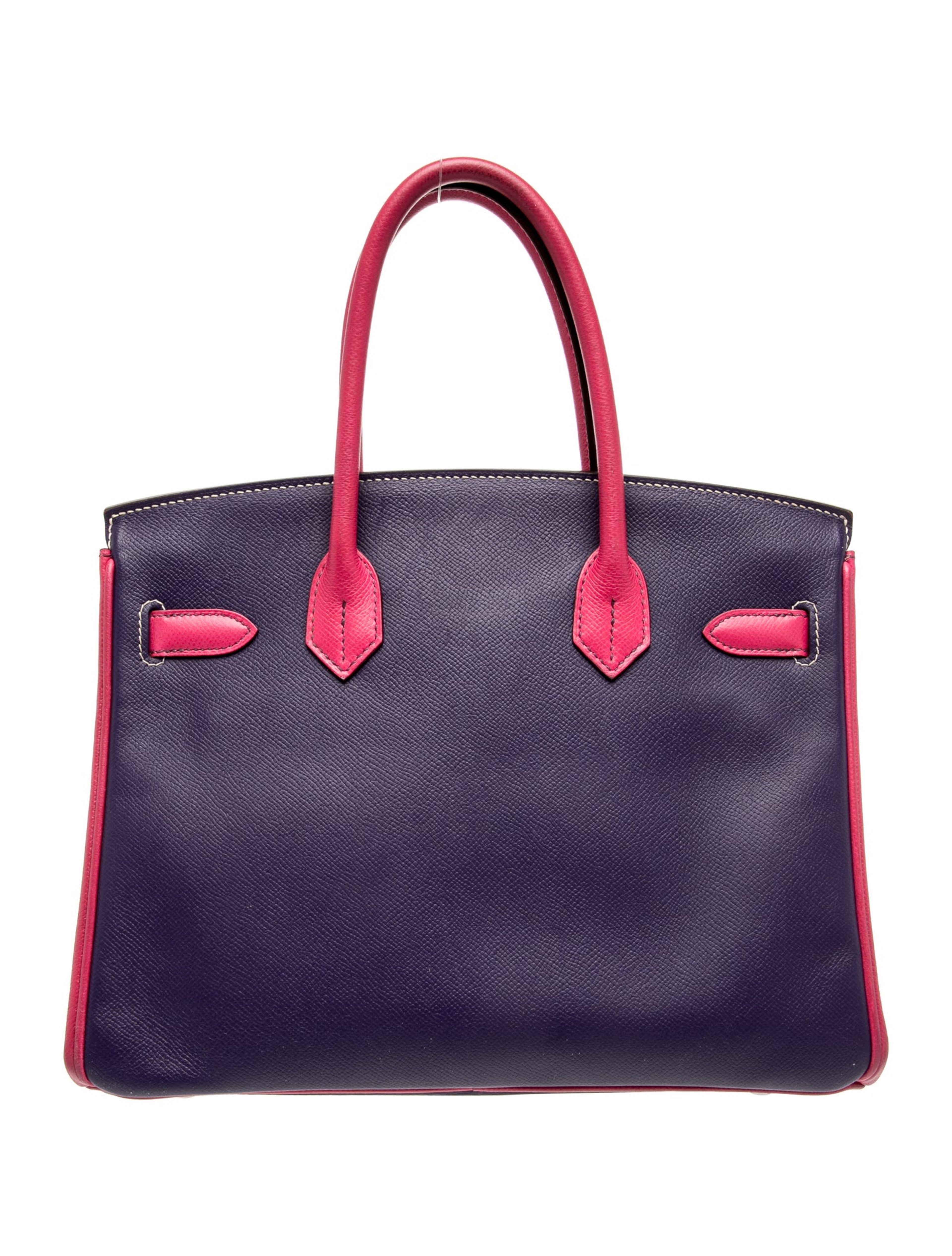 エルメス バーキン 30 スペシャルオーダー バイカラー Ultraviolet Rose Tyrien エプソン シルバー金具 パーソナルオーダー ホースシュー HERMES BIRKIN 30 ULTRAVIOLET ROSE TYRIEN EPSOM SILVER HARDWARE HSS