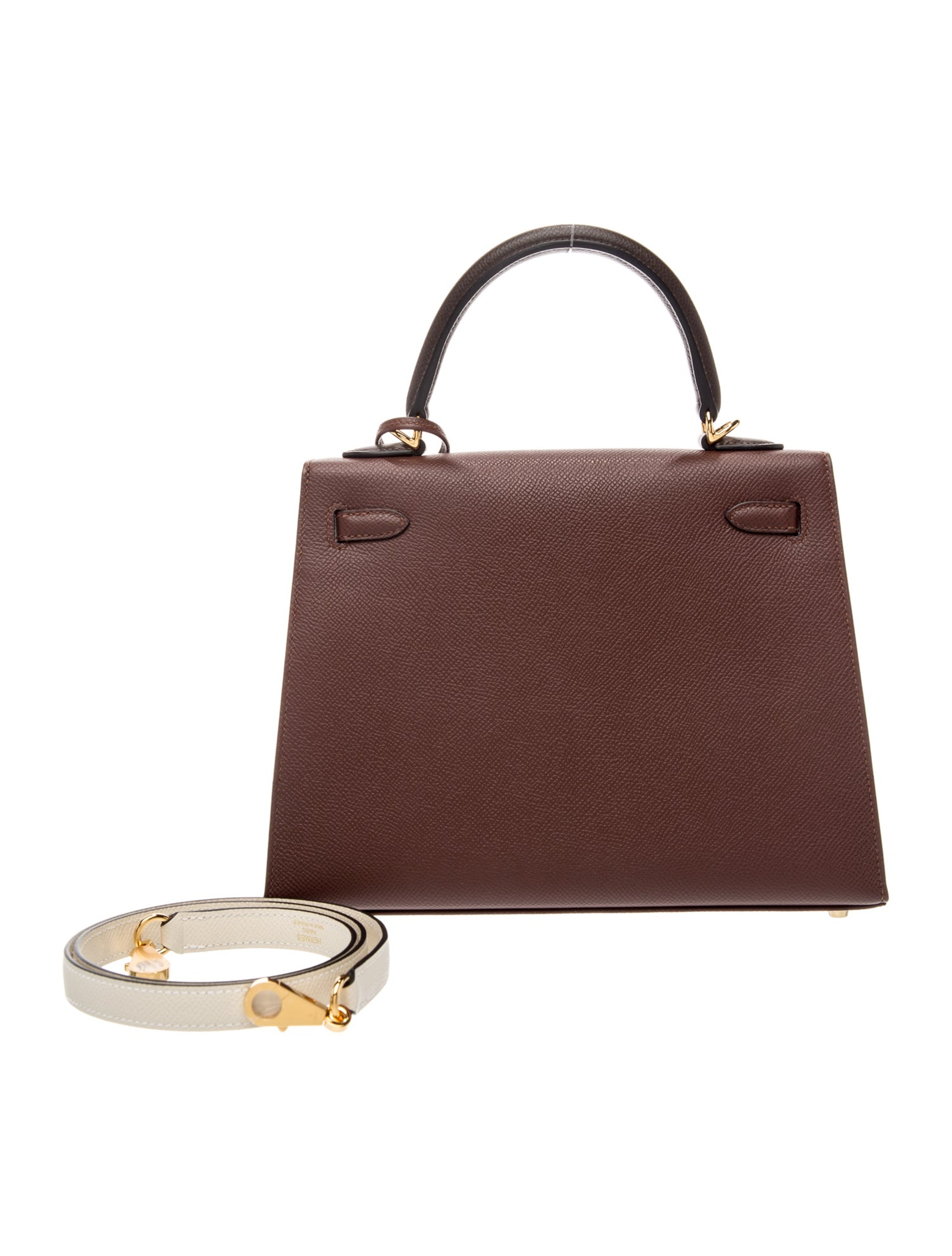 エルメス ケリー 25 トリコロール Terre Ebene Craie エプソン ゴールド金具 HERMES KELLY 25 TRI-COLOR TERRE EBENE CRAIE EPSOM GOLD HARDWARE