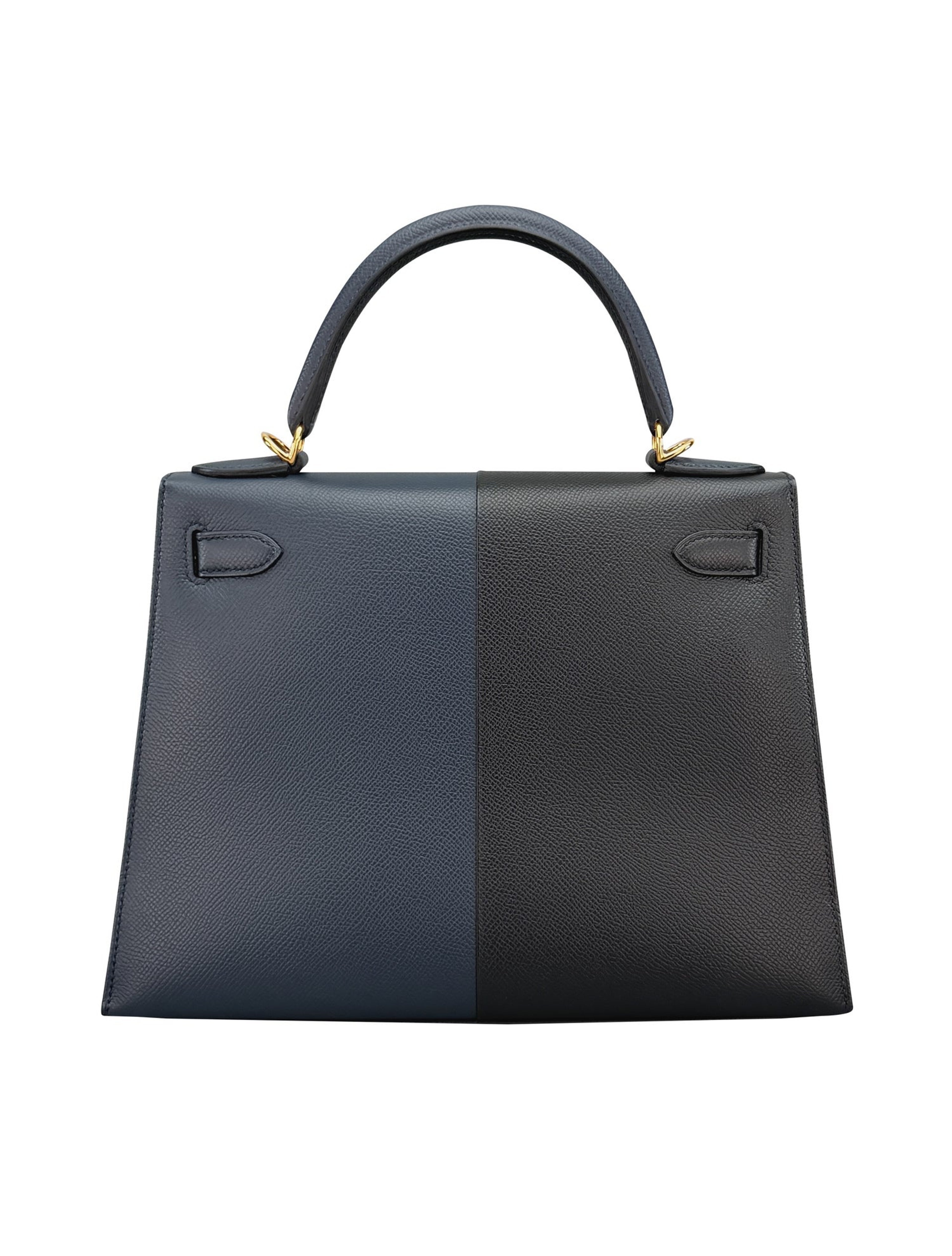 エルメス ケリー 28 カザック Noir Bleu Indigo Bleu Frida エプソン ゴールド金具 HERMES KELLY 28 CASAQUE NOIR BLEU INDIGO BLEU FRIDA EPSOM GOLD HARDWARE