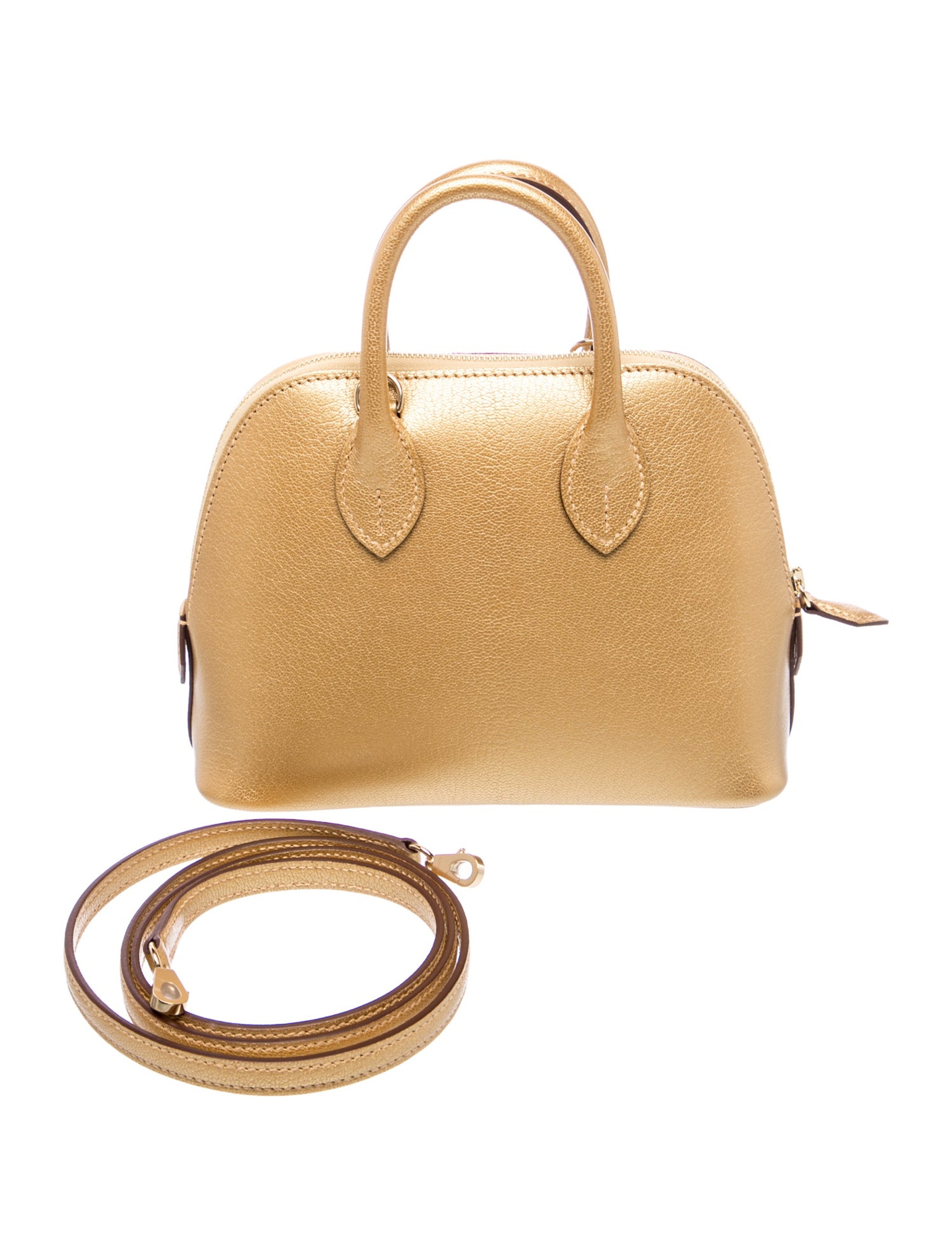 エルメス ミニボリード 1923 Dore メタリックゴールド シェーブル シャムキラ パーマブラス シャンパンゴールド金具 HERMES MINI BOLIDE 1923 DORE METALLIC GOLD CHEVRE CHAMKILA PERMABRASS GOLD HARDWARE