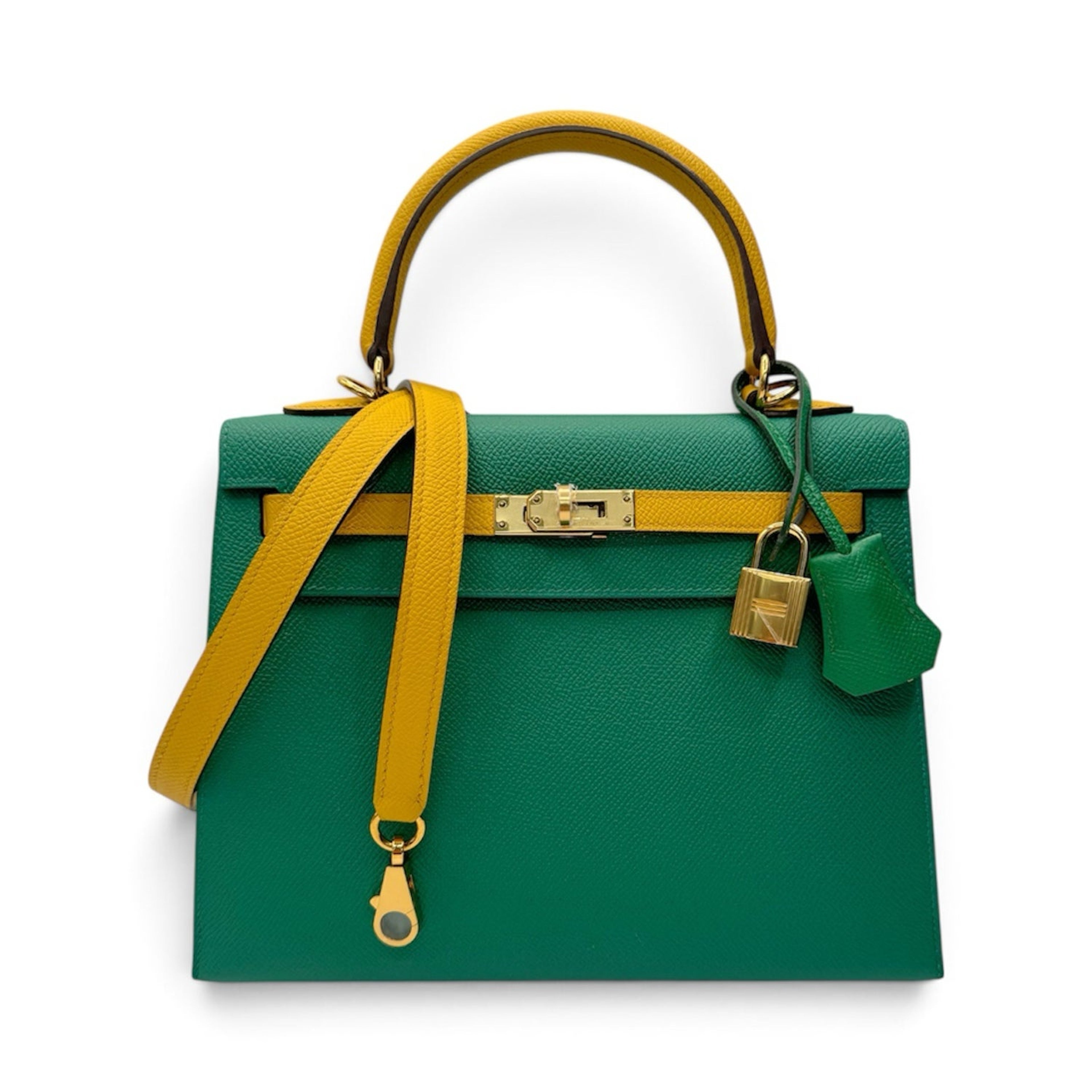 エルメス ケリー 25 Jaune D'or Vert Comics エプソン ゴールド金具 HERMES KELLY 25 JAUNE D'OR VERT COMICS EPSOM GOLD HARDWARE