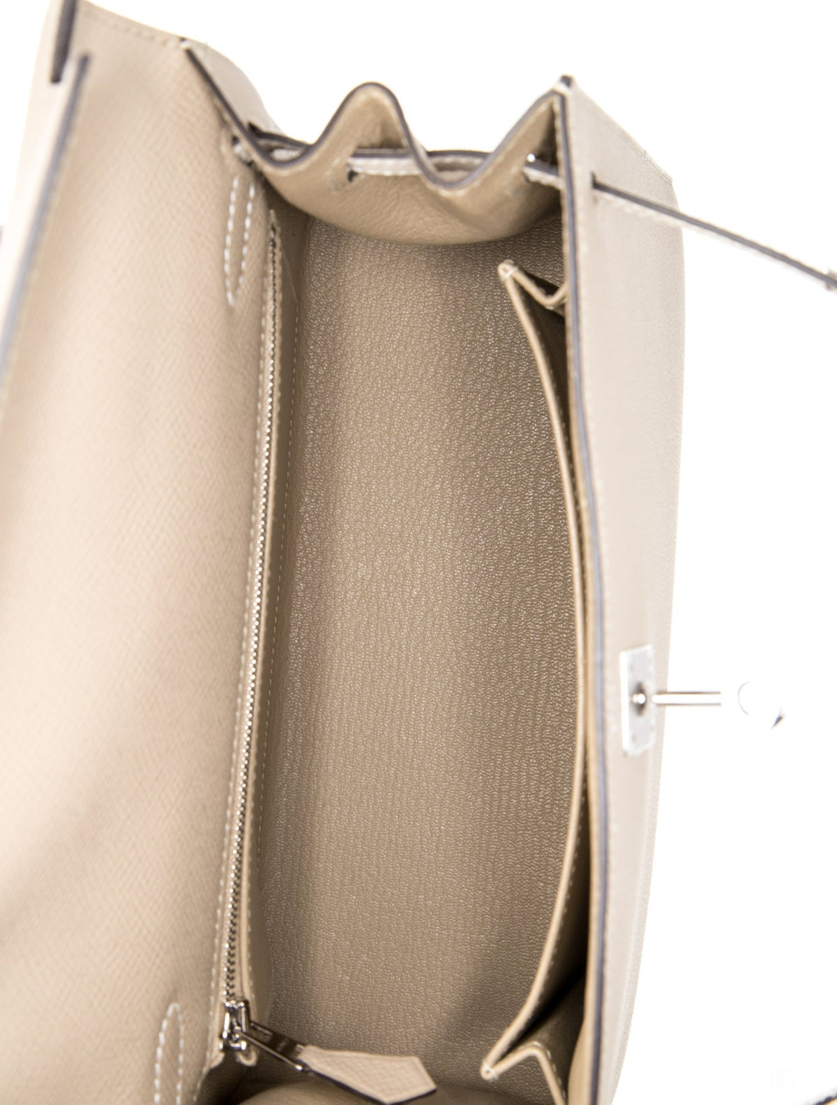 エルメス ケリー 25 トリコロール Etoupe Craie Trench エプソン シルバー金具 HERMES KELLY 25 TRI-COLOR ETOUPE CRAIE TRENCH EPSOM SILVER HARDWARE