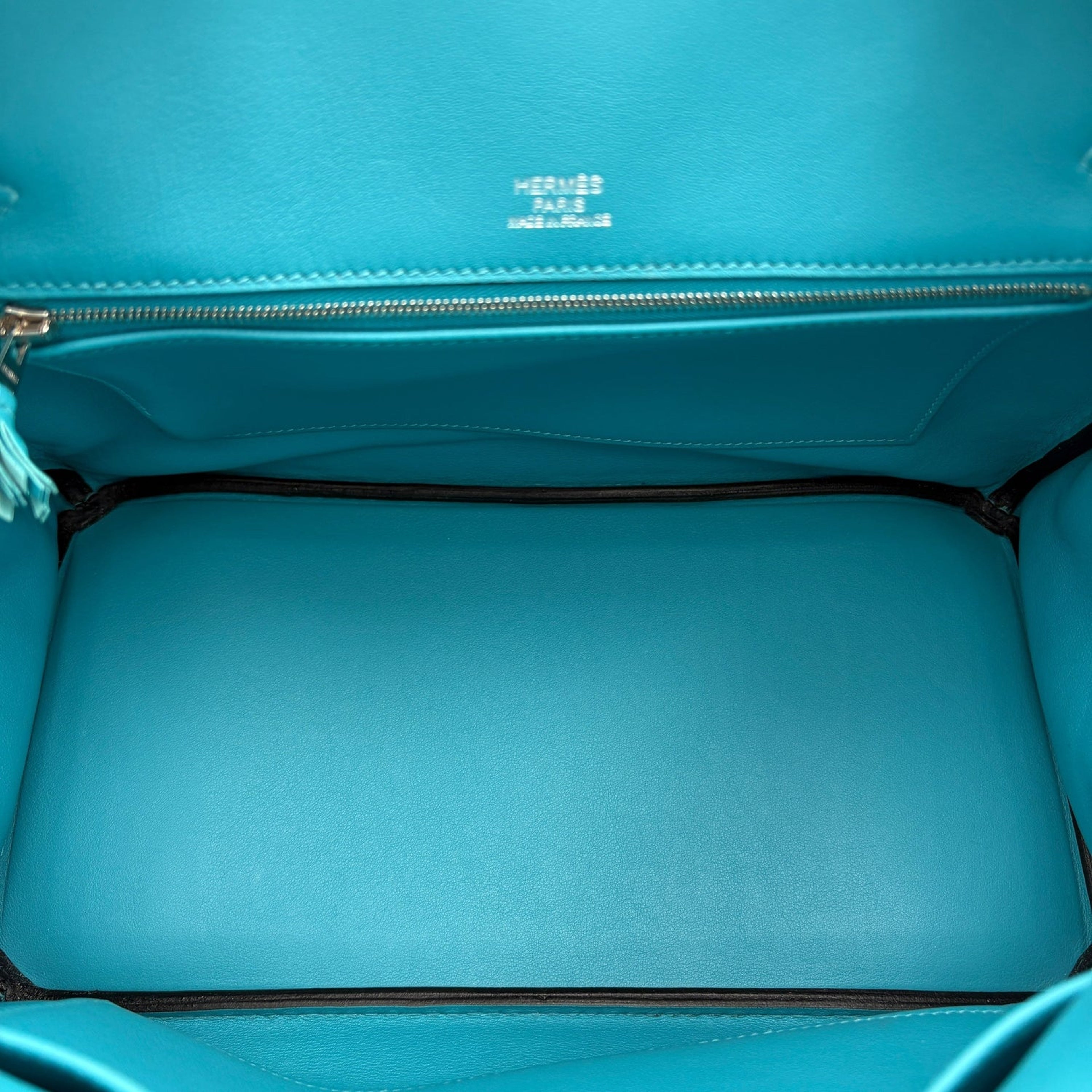Hermes Birkin 30 Ghillies Turquoise Togo Swift Silver Hardware