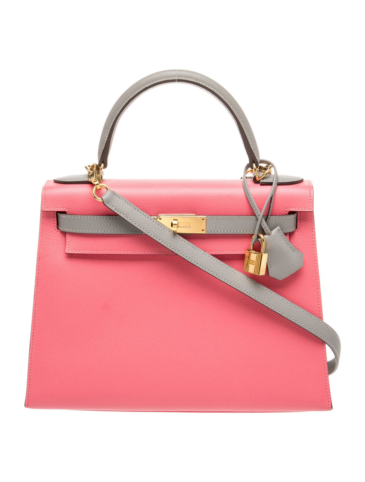 エルメス ケリー 28 スペシャルオーダー バイカラー Gris Mouette Rose Azalee エプソン ゴールド金具 パーソナルオーダー ホースシュー HERMES KELLY 28 GRIS MOUETTE ROSE AZALEE EPSOM GOLD HARDWARE HSS