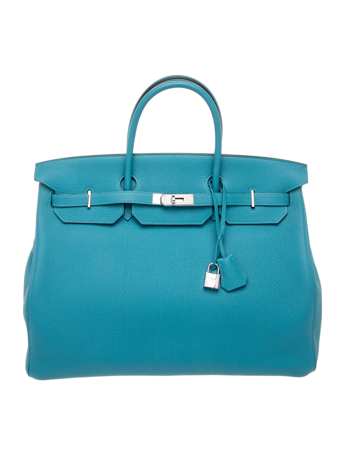 HERMES BIRKIN 40 Turquoise Togo Silver Hardware