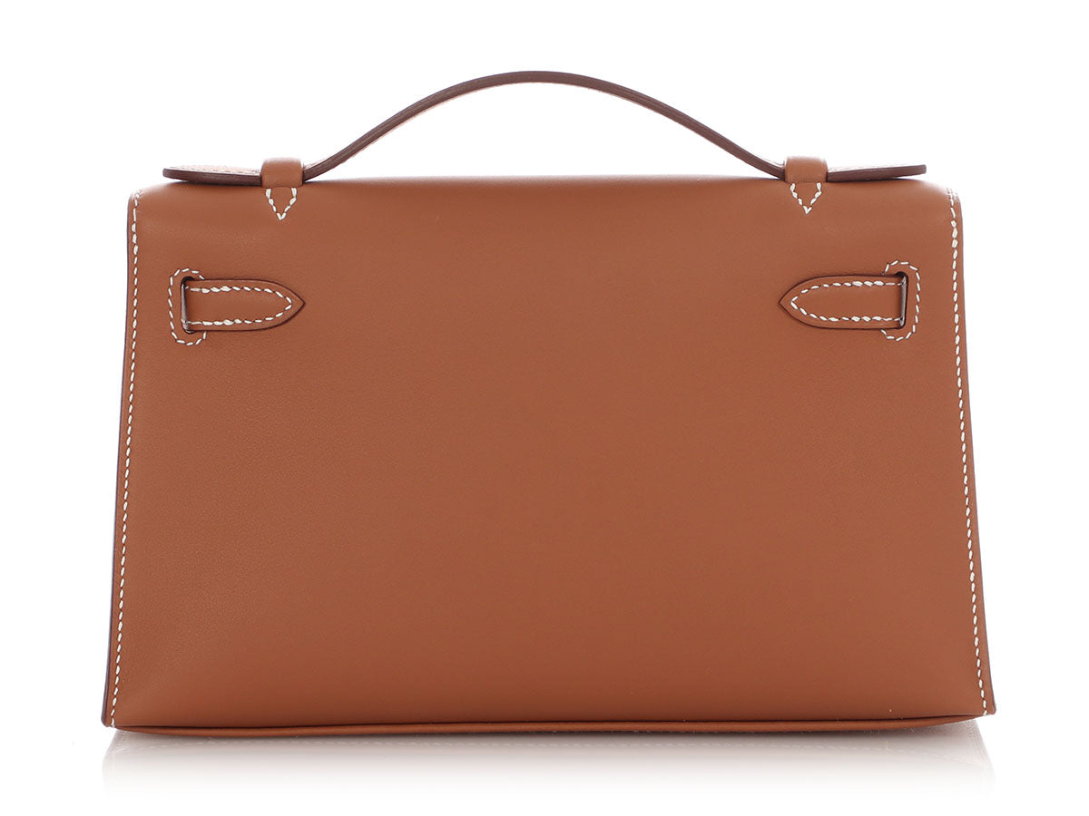 HERMES KELLY POCHETTE GOLD SWIFT GOLD HARDWARE