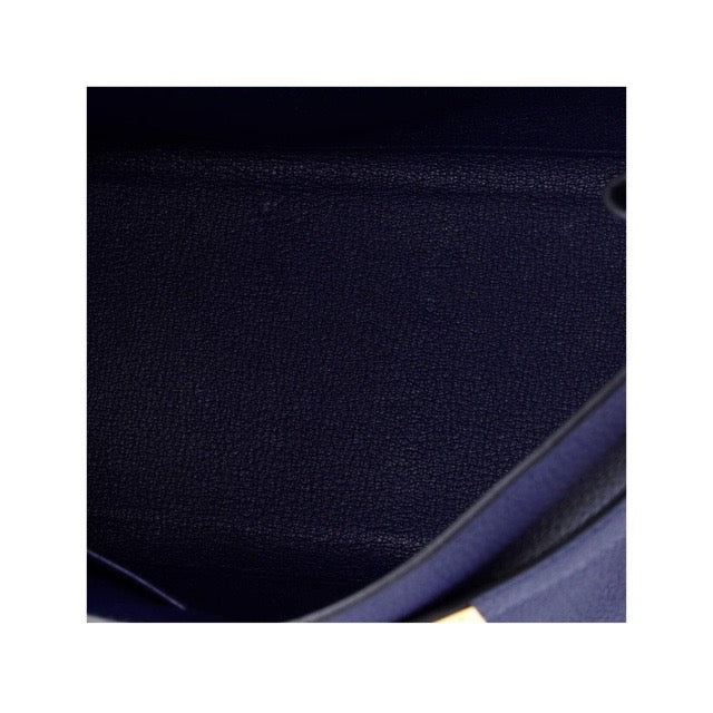 エルメス ケリー32 内縫い ブルーアンクル トゴ ゴールド金具 HERMES KELLY RETOURNE 32 BLEU ENCRE TOGO GOLD HARDWARE【中古】