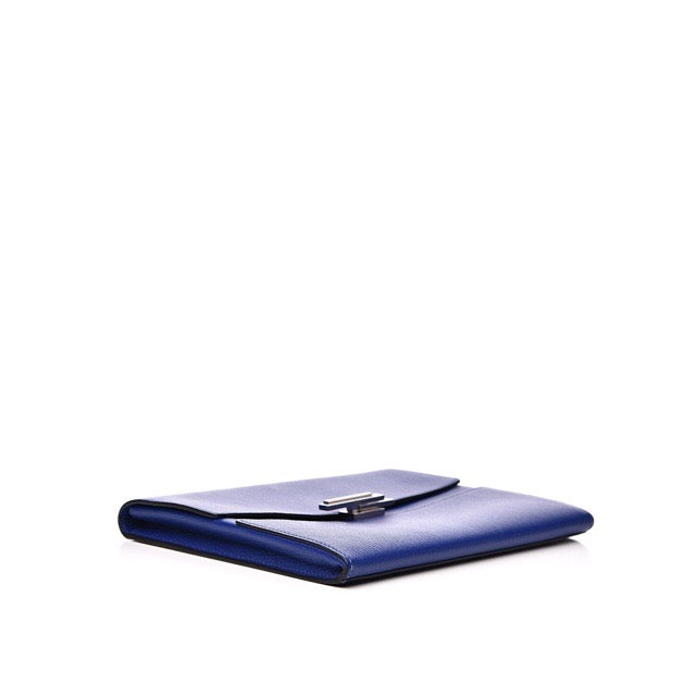 エルメス シネティック クラッチバッグ ブルーエレクトリック シェーブル シルバー金具 HERMES CINHETIC CLUTCH BAG BLEU ELECTRIC CHEVRE SILVER HARDWARE【中古】
