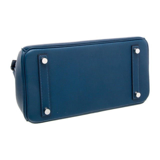 エルメス バーキン25 ディープブルー スイフト シルバー金具 HERMES BIRKIN 25 SWIFT DEEP BLEU SILVER HARDWARE【中古】