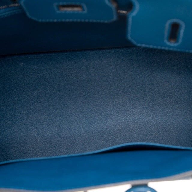 エルメス バーキン25 ディープブルー スイフト シルバー金具 HERMES BIRKIN 25 SWIFT DEEP BLEU SILVER HARDWARE【中古】