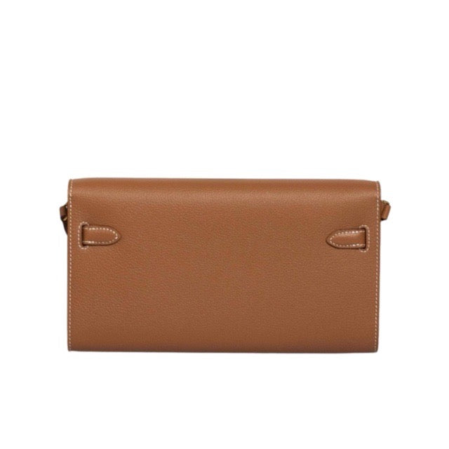 エルメス ケリーウォレット トゥーゴー 長財布 ゴールド エヴァーカラー エバーカラー ゴールド金具 HERMES KELLY WALLET TO GO GOLD EVERCOLOR GOLD HARDWARE