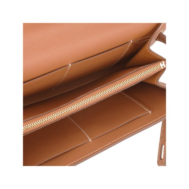 エルメス ケリーウォレット トゥーゴー 長財布 ゴールド エヴァーカラー エバーカラー ゴールド金具 HERMES KELLY WALLET TO GO GOLD EVERCOLOR GOLD HARDWARE