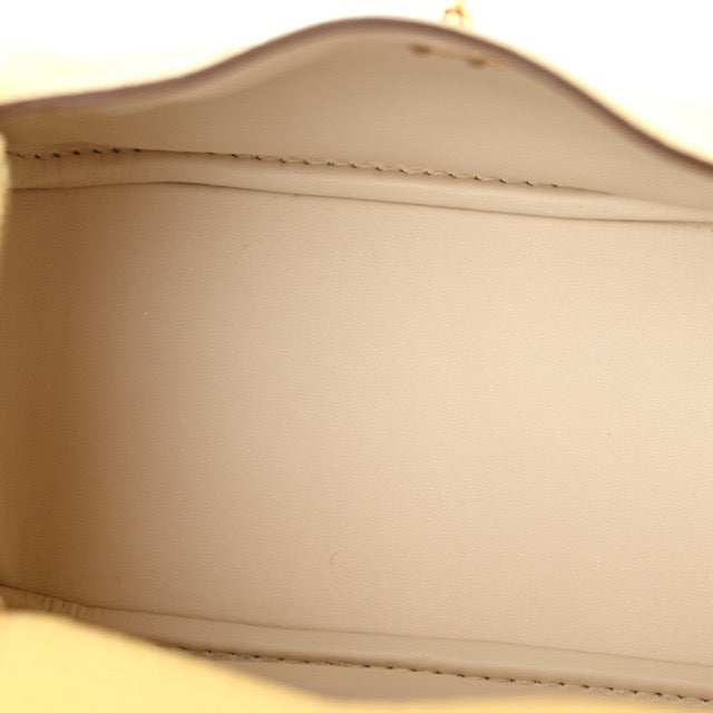 エルメス ミニリンディ 20 ヴェルソ ジョーヌプッサン ナタ トリヨンクレマンス ゴールド金具 HERMES MINI LINDY 20 VERSO JAUNE POUSSIN NATA TAURILLON CLEMENCE GOLD HARDWARE【中古】