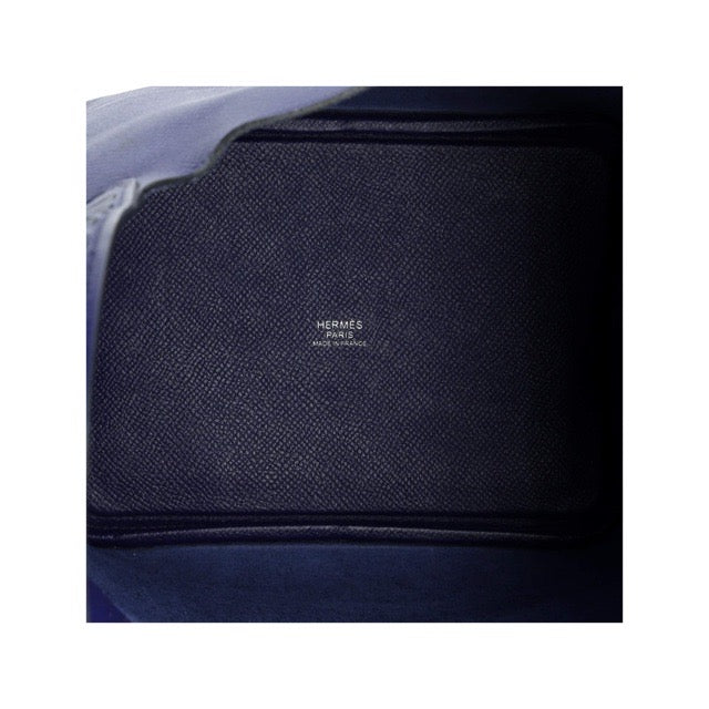エルメス ピコタンロックPM トレサージュ・ドゥ・キュイール ブルーアンクル ブリック ブラック エプソン シルバー金具 HERMES PICOTIN LOCK 18 TRESSAGE DE CUIR BLUE ENCRE BRIQUE BLACK EPSOM SILVER HARDWARE【中古】