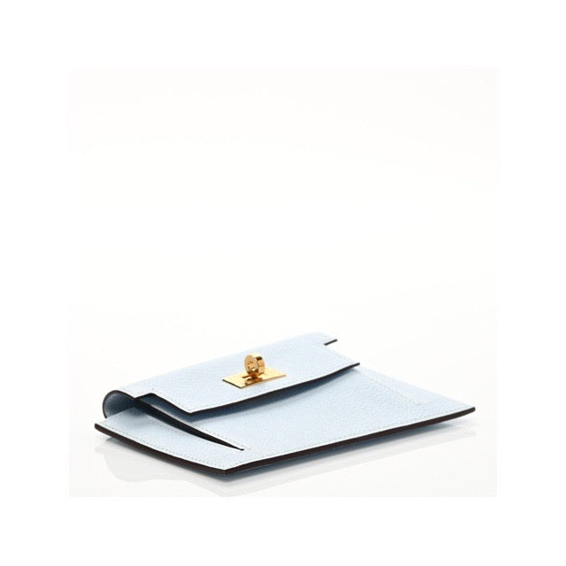 エルメス ケリー ポケット コンパクト ウォレット ブルーブリュム シェーブルミゾール ゴールド金具 HERMES KELLY POCKET COMPACT WALLET BLEU BRUME CHEVRE MYSORE GOLD HARDWARE【中古】