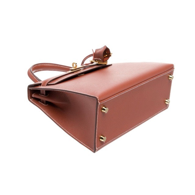 エルメス ケリー２５ 外縫い シエンヌ エプソン ゴールド金具 HERMES KELLY SELLIER 25 SIENNE EPSOM GOLD HARDWARE【中古】