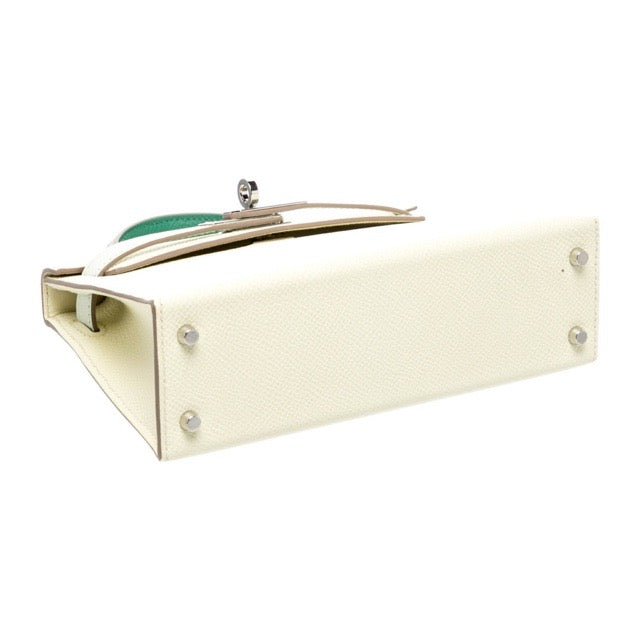 エルメス ミニケリー ケリーミニ２ ミニドゥ 外縫い トリコロール ジョーヌミルトン ヴェールヴェルティゴ ヴェールフィズ エプソン シルバー金具 HERMES MINI KELLY 2 SELLIER 20 JAUNE MILTON VERT VERTIGO VERT FIZZ EPSOM SILVER HARDWARE