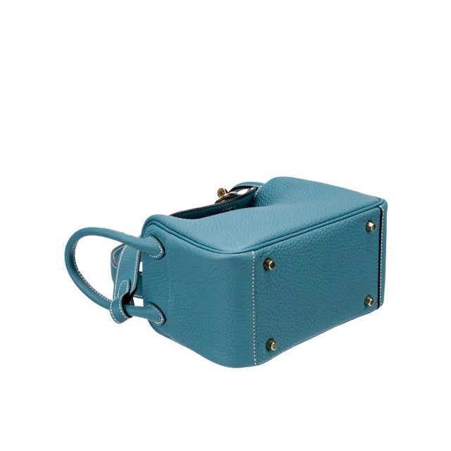 エルメス ミニリンディ 20 ニューブルージーン トリヨンクレマンス ゴールド金具 HERMES MINI LINDY 20 NEW BLEU JEAN TAURILLON CLEMENCE GOLD HARDWARE【中古】