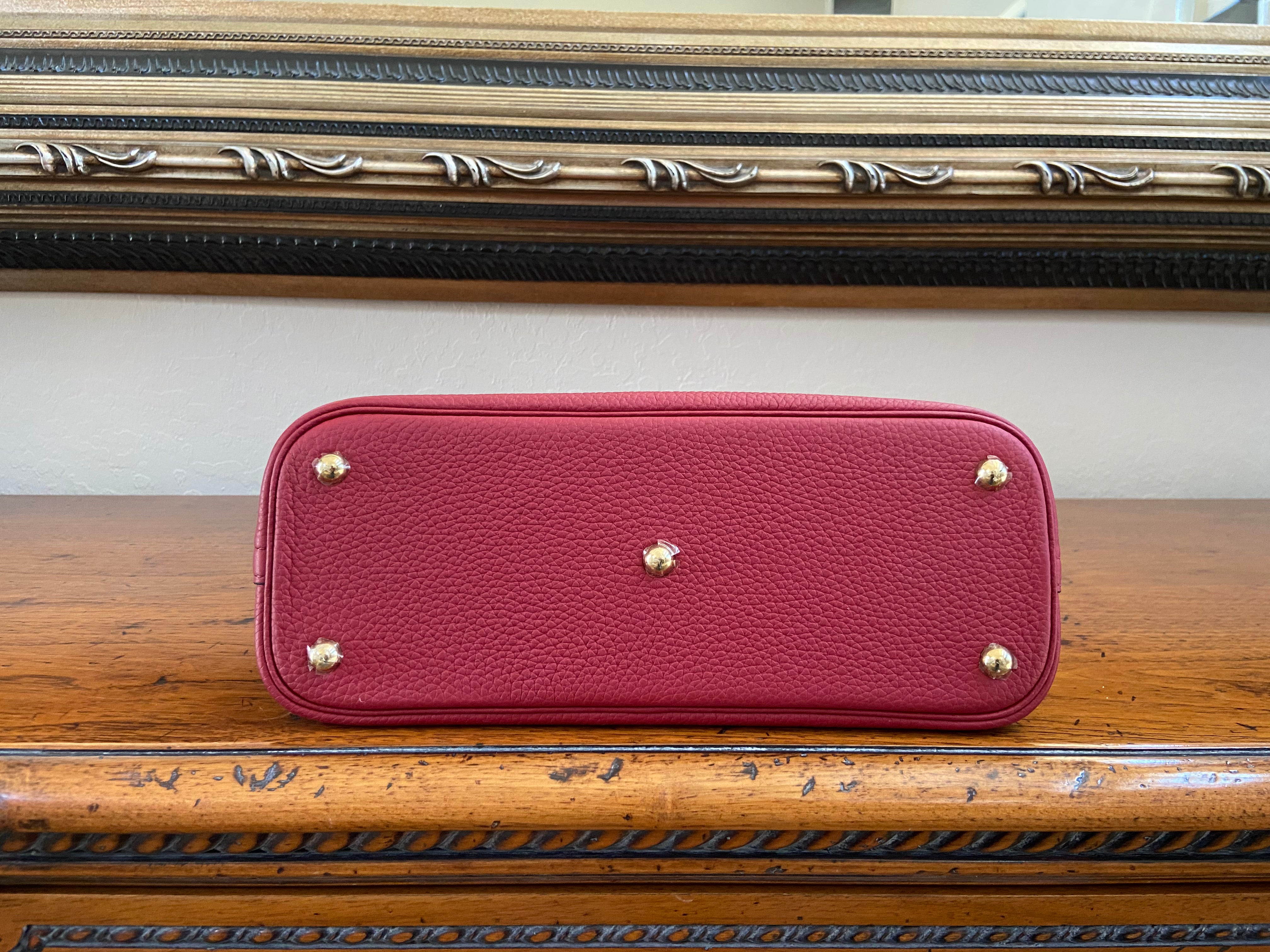 【新品同様】エルメス ボリード31 ルージュグレナ トリヨンクレマンス ゴールド金具 HERMES BOLIDE 31ROUGE GRENAT TAURILLON CLEMENCE GOLD HARDWARE