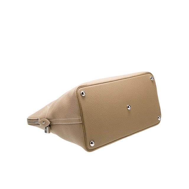 HERMES BOLIDE A DOS BACKPACK BEIGE MARFA TOGO SILVER HARDWARE