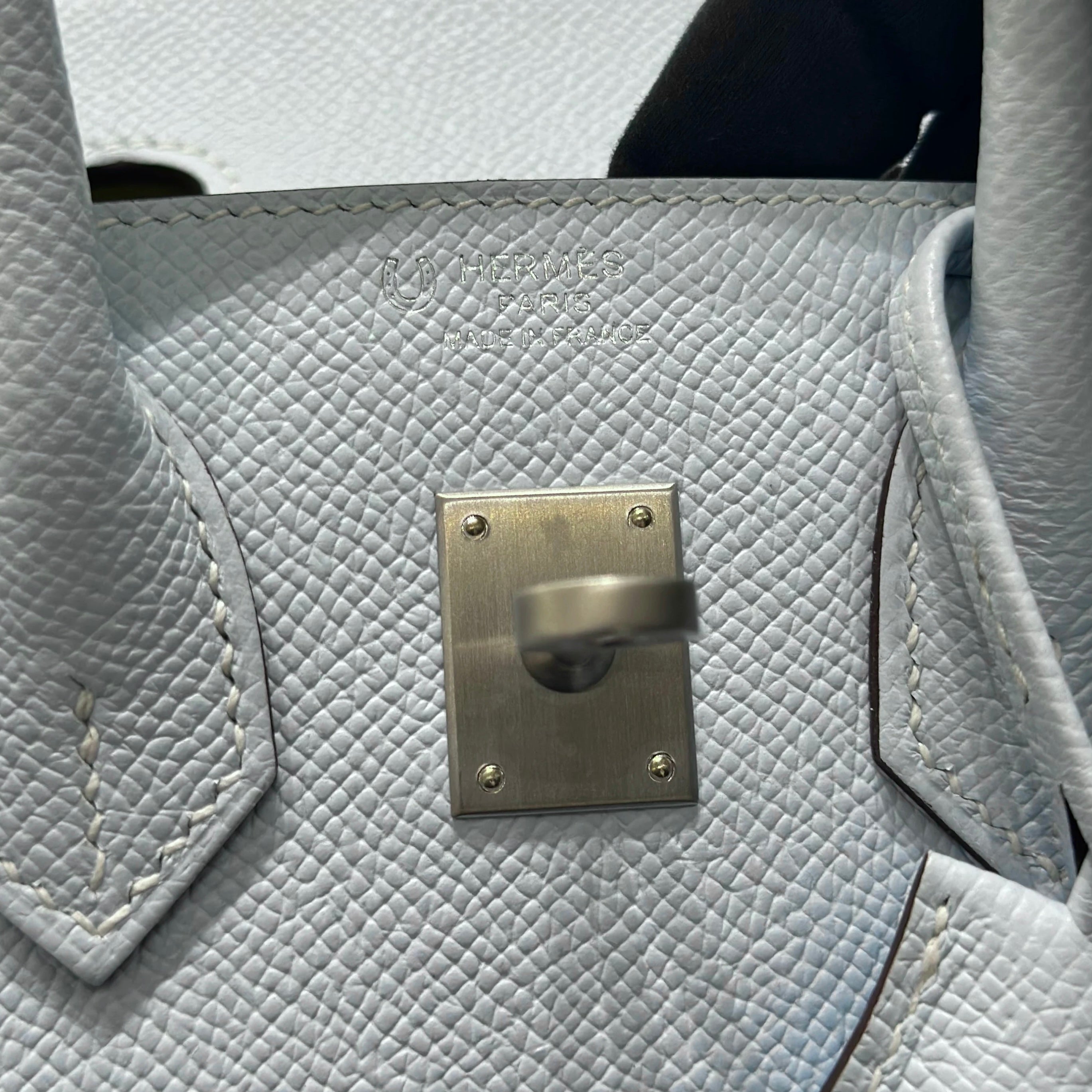 HERMES BIRKIN 25 SPECIAL ORDER PERSONAL ORDER BLEU BRUME LIME EPSOM MATTE SILVER HARDWARE HSS