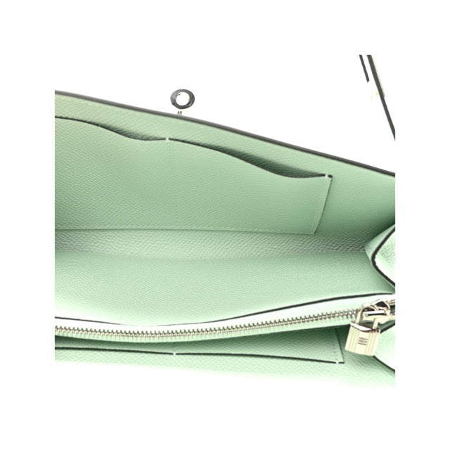 エルメス ケリーウォレット トゥーゴー 長財布 ヴェールペパーミント エプソン シルバー金具 HERMES KELLY WALLET TO GO VERT PEPPERMINT EPSOM SILVER HARDWARE