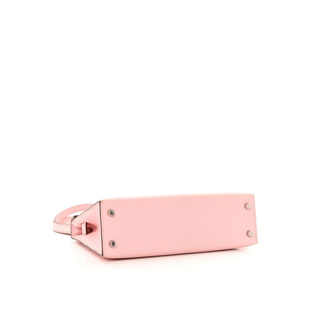 エルメス ミニケリー ケリーミニ２ ミニドゥ 外縫い ローズサクラ シェーブル シルバー金具 HERMES KELLY MINI 2 SELLIER 20 ROSE SAKURA CHEVRE SILVER HARDWARE【中古】
