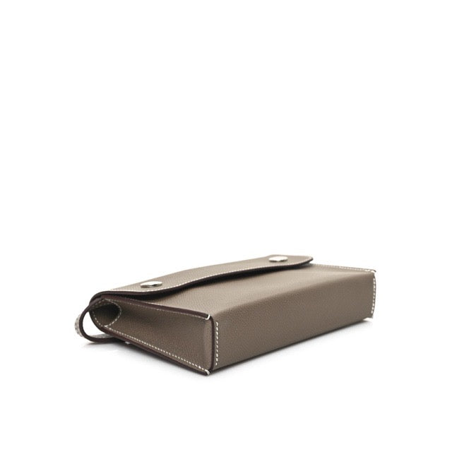 HERMES HERMESNAP TO GO WALLET SHOULDER BAG ETOUPE EPSOM SILVER HARDWARE