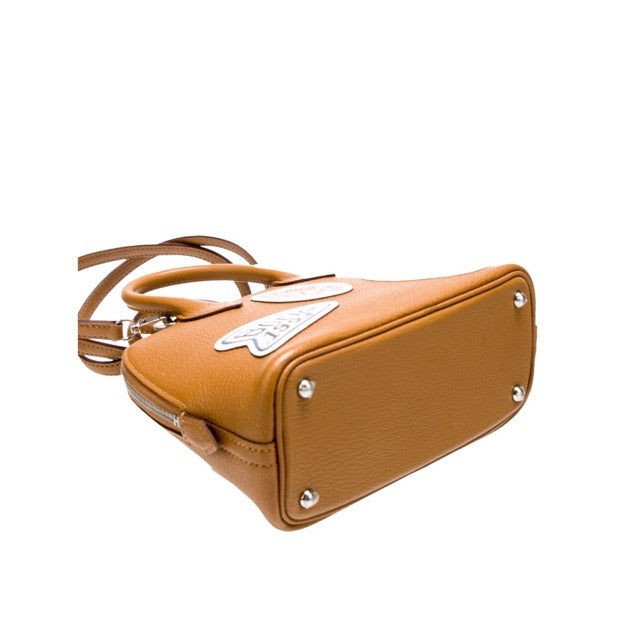 エルメス ミニボリード ピケ コレ セサミ シェーブル シルバー金具 ボリードミニ HERMES MINI BOLIDE 1923 PIQUE COLLE SESAME CHEVRE SILVER HARDWARE【中古】