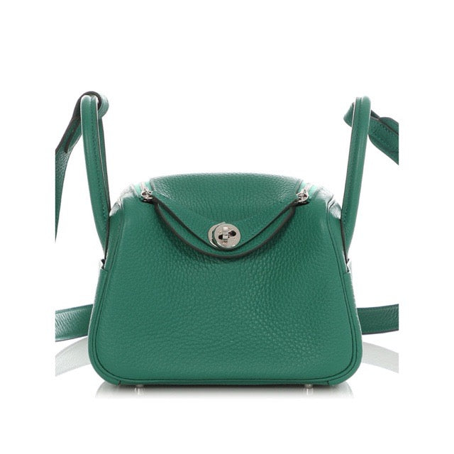 エルメス ミニリンディ 20 ヴェールヴェルティゴ トリヨンクレマンス シルバー金具 HERMES MINI LINDY 20 VERT VERTIGO TAURILLON CLEMENCE SILVER HARDWARE