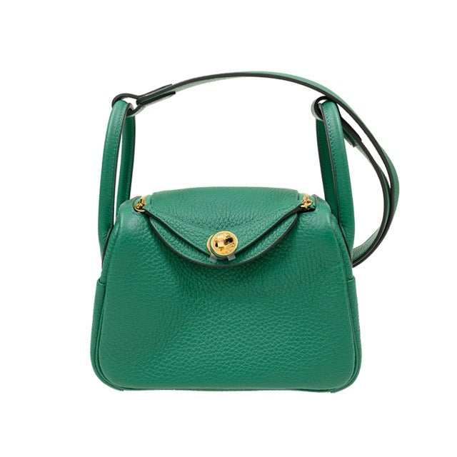 エルメス ミニリンディ 20 ヴェールヴェルティゴ トリヨンクレマンス ゴールド金具 HERMES MINI LINDY 20 VERT VERTIGO TAURILLON CLEMENCE GOLD HARDWARE