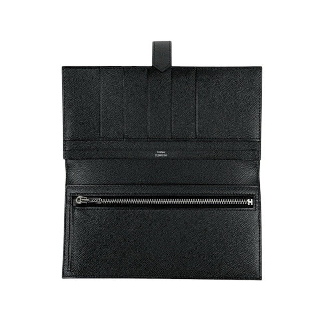 ソーブラック モノクローム エルメス ベアンスフレ ベアンロングウォレット ブラック マダム ブラック金具 HERMES BEARN GUSSET WALLET MONOCHROME BLACK MADAME BLACK HARDWARE