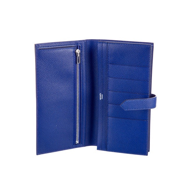 エルメス ベアンスフレ ベアンロングウォレット ブルーエレクトリック エプソン シルバー金具 長財布 HERMES BEARN GUSSET WALLET BLEU ELECTRIC EPSOM SILVER HARDWARE【中古】