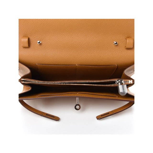 エルメス ケリーウォレット トゥーゴー 長財布 セサミ エプソン シルバー金具 HERMES KELLY WALLET TO GO SESAME EPSOM SILVER HARDWARE【中古】