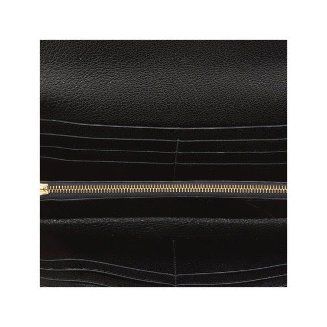 エルメス ケリー ロングウォレット 長財布 ブラック シェーブルミゾール ゴールド金具 HERMES KELLY LONG WALLET BLACK CHEVRE MYSORE GOLD HARDWARE【中古】