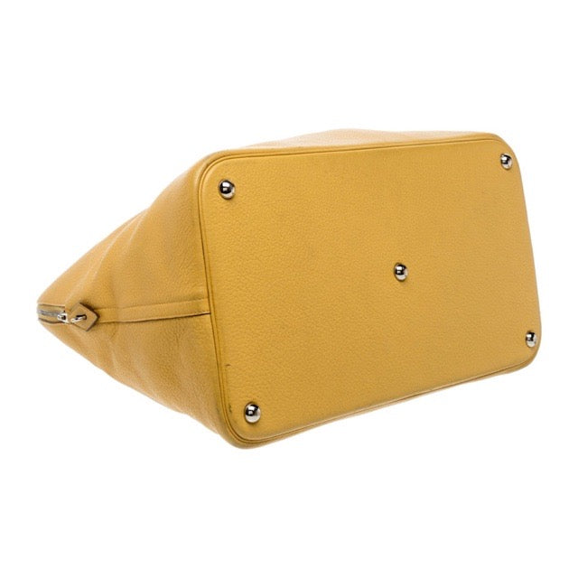 HERMES MEN'S BOLIDE 45 JAUNE YELLOW TOGO SILVER HARDWARE