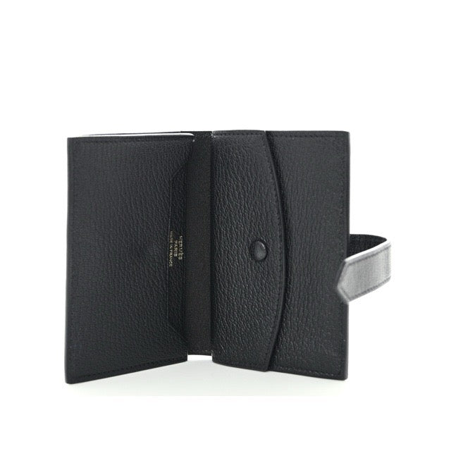 [Almost new] 2023 Hermes Mini Bearn Mini Wallet Black Chevre Mysore Gold Hardware HERMES BEARN MINI WALLET BLACK CHEVRE MYSORE GOLD HARDWARE [Used]