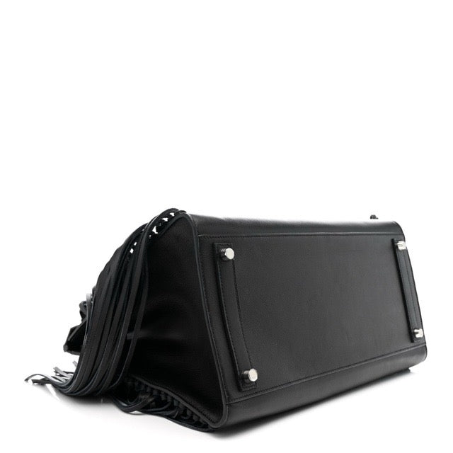 エルメス バーキン３５ セリエ 外縫い アナーテ フリンジ ブラック エヴァーグレイン エバーグレイン シルバー金具 HERMES BIRKIN 35 SELLIER ANATE FRINGED BLACK EVERGRAIN SILVER HARDWARE