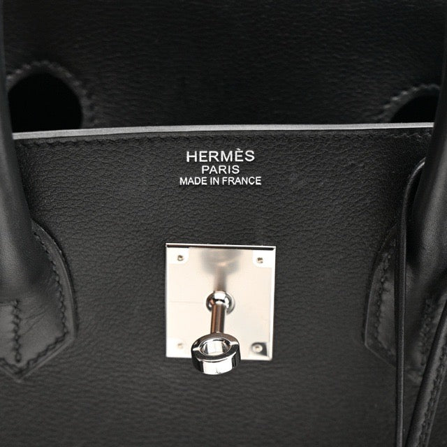 エルメス バーキン３５ セリエ 外縫い アナーテ フリンジ ブラック エヴァーグレイン エバーグレイン シルバー金具 HERMES BIRKIN 35 SELLIER ANATE FRINGED BLACK EVERGRAIN SILVER HARDWARE