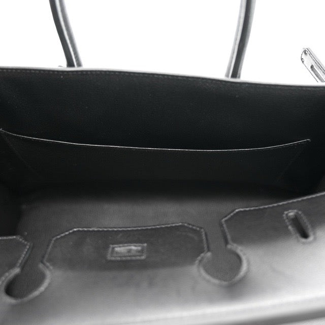 エルメス バーキン３５ セリエ 外縫い アナーテ フリンジ ブラック エヴァーグレイン エバーグレイン シルバー金具 HERMES BIRKIN 35 SELLIER ANATE FRINGED BLACK EVERGRAIN SILVER HARDWARE