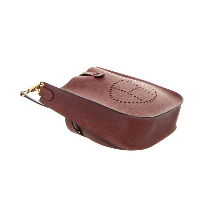 エルメス ミニエヴリン TPM セリエ ルージュアッシュ エプソン ゴールド金具 ミニエブリン ショルダーバッグ HERMES EVELYNE TPM SELLIER ROUGE H EPSOM GOLD HARDWARE